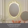Melannco Oval Shaped Mirror with Bow Design in Neon LED