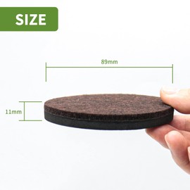 COVERCORNER Felt Furniture Sliders for Hardwood Floors 8 PCS - 3 1/2 inch Furniture Moving Slider – Heavy Duty Felt Movers Sliders Chair Legs Floors Protectors (for Hardwood Floors) Brown