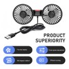Opuweiy Car Backseat Fan, USB Dual Head Vehicle Rear Seat