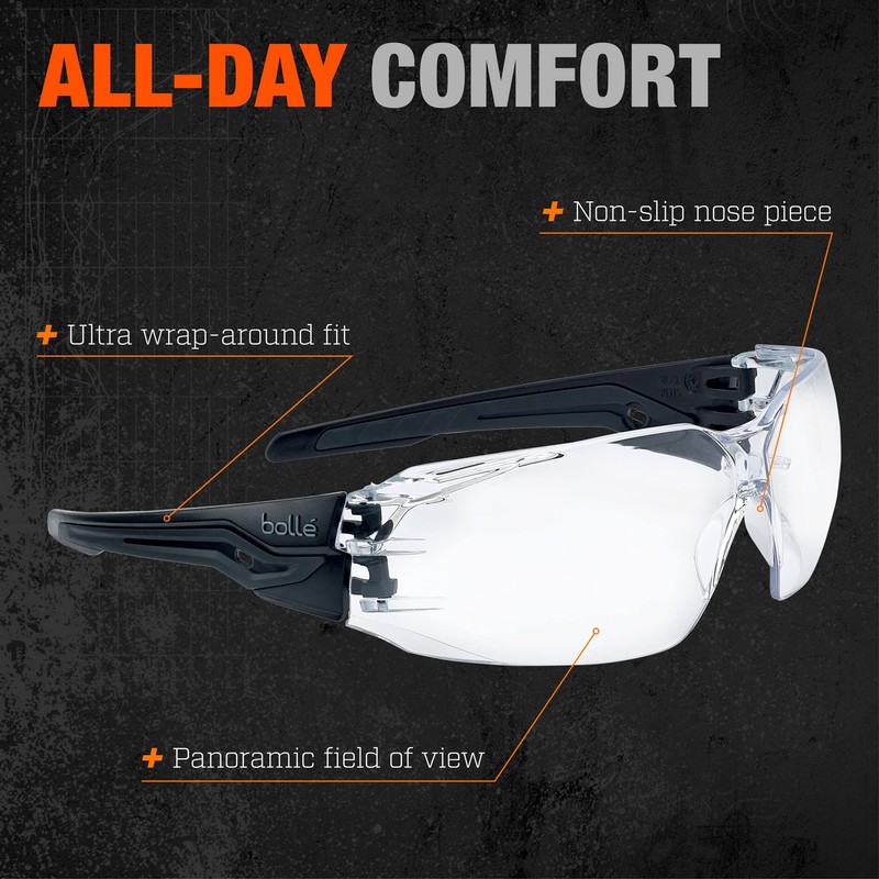 Bolle Tactical SILIUM+ Safety Spectacles PC Smoke Platinum PC BSSI