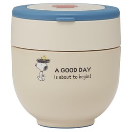 Skater Insulated Lunch Box, Rice Shape, 18.2 fl oz (540 ml), Women's, 2 Tiers, Lunch Jar, Folding Handle, Antibacterial, Snoopy Good Day LDNO6AG-A