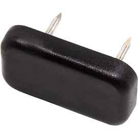 Adsamm® 32 x Plastic Gliders with 2 Nails / Black / 18 x 30 mm / Rectangular / Furniture Gliders with Nail / Furniture and Floor Gliders