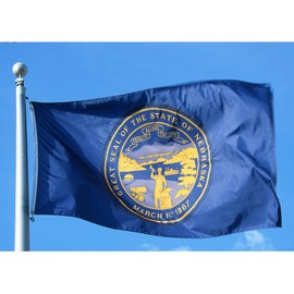 Allied Flag - 4' x 6' Outdoor Nylon Nebraska State Flag - Made in USA - Vivid Color and Fade Resistant - Reinforced Hem and Brass Grommets