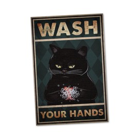 Wash Your Hands Sign Funny Gift Idea for Toilet and Bathrooms 20 x 30 cm Forex in 3 mm Thickness