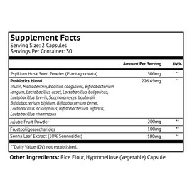 Biolor Thruve Long-Term Constipation Relief Supplement - Probiotics, Prebiotics, Natural Laxatives and Fiber All in Easy to Swallow Capsules - Best Herbal Laxative Supplement for Constipation - 60 Pills