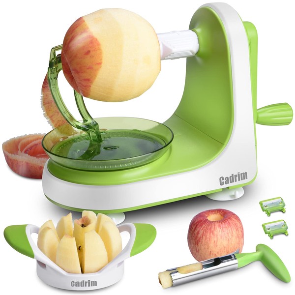 Apple Peeler Stainless Steel Blade, Pear Peeler with 8 Wedges Apple Slicer and Corer, 3 in 1 Apple Peeler Corer Slicer, Quick and Thin