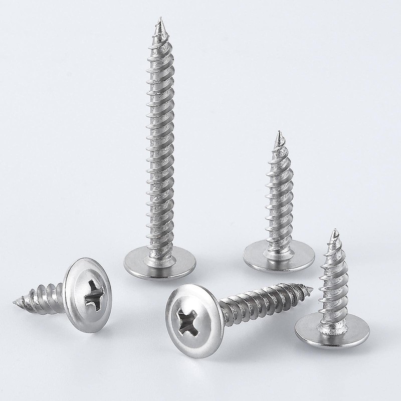 (250 pcs)#8×1" Phillips Truss Head Wood Screws Stainless Steel 410