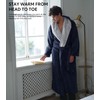 DAVID ARCHY Men's Soft Plush Fleece Robe Full Length Hooded