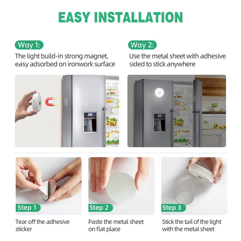 LED Closet Wireless Motion Sensor Step Lights, USB Rechargeable Battery