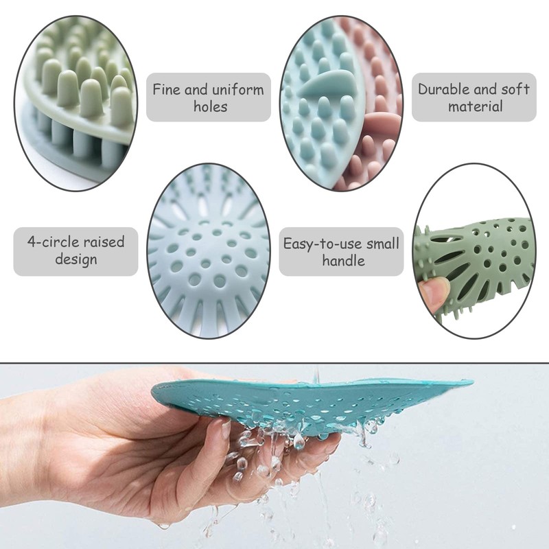 VEGCOO 4 Pieces Hair Filter Shower Hair Filter Shower Hair