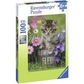 Ravensburger nbsp;10847 – Kitten Amongst Flowers 100-Piece Puzzle
