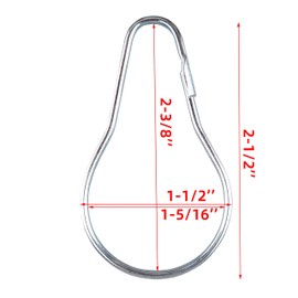Kowibcl Metal Shower Curtain Hooks Shower Curtain Hooks Rust Proof Metal Shower Curtain Rings Stainless Steel Hanging Clips and Hooks,Practical Reusable Shower Curtain Hangers，Set of 20,Silver
