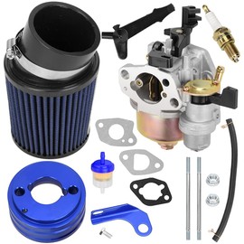 FVRITO FVRITO High Performance racing Upgraded Carburetor carb Filter adapter Kit for Predator 212cc 196cc 6.5hp ct200u-ex bt200x Mini Bike KT196 MudHead scorpion 606 mid XRX/R Go Kart Blue