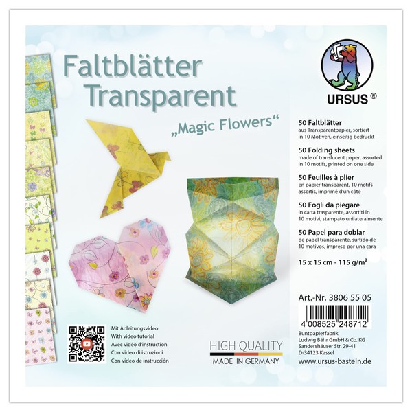 Ursus Magic Flower 38065505 Folding Sheets Transparent 115 g/m² 50