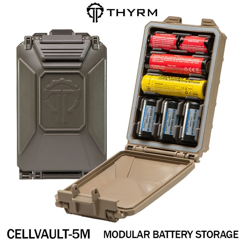 CellVault-5M Modular Battery Storage for CR123, 18650, 18350, CR2032, AA,