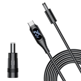 FARSENSE Universal Laptop DC Charger Replacement kit,Round Barrel 100W PD Trigger Cable with Display Voltage for Acer/Asus/Toshiba/Dell/HP Laptop,Etc Charging