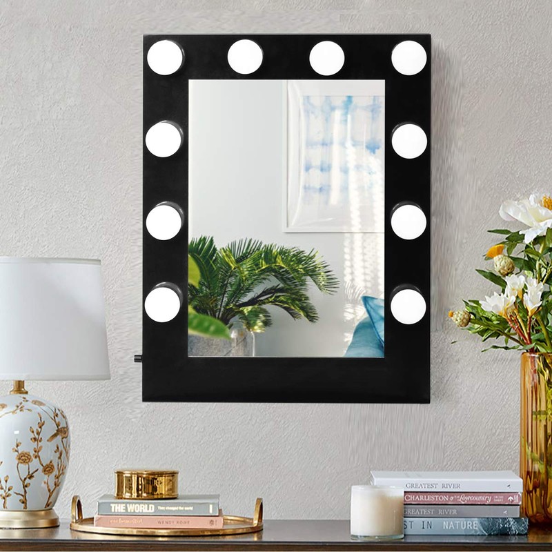 GLACER Hollywood Vanity Mirror with Lights, LED Illuminated Cosmetic Mirror