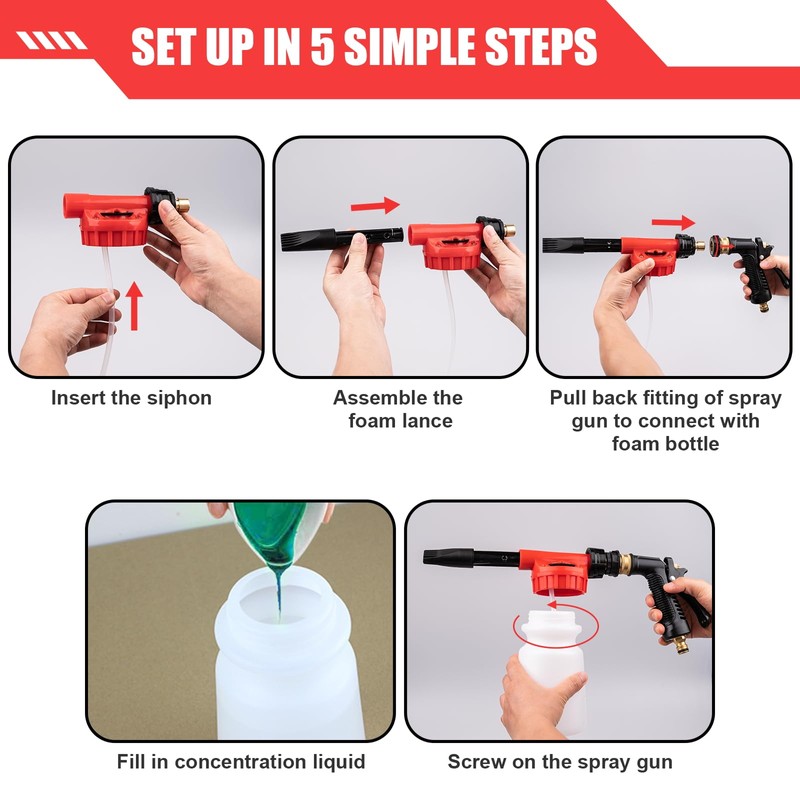 Car Wash Foam Gun, Car Wash Sprayer with Adjustable Foam