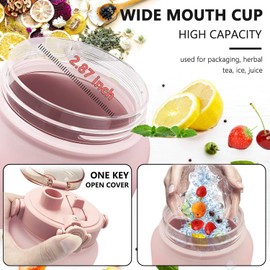 1.5L Water Bottle with Filter 49oz , Fitness Hydration Water Bottles with Straw & Time Marker, Leak Proof Water Jug with Handle -BPA Free, For Office & Outdoor Sports Camping Hiking(Frosted Pink)