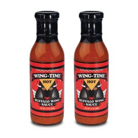 Wing Time Buffalo Wing Sauce, Hot, 13 Ounce (Pack of 2)