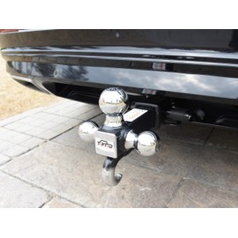 TOPTOW 64180 Trailer Receiver Hitch Triple Ball Mount with Hook, Chrome Balls, Fits for 2 inch Receiver, Hollow Shank