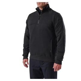 5.11 Tactical Men's Job Shirt 1/4 Zip 2.0, Cotton Polyester Quarter Zip, Style 72534, Black, X-Large