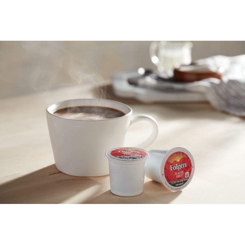 Folgers Classic Roast Medium Roast Coffee, 12 K Cups for