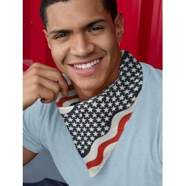 Motique Accessories Cotton Print Bandana (Wavy American Flag)
