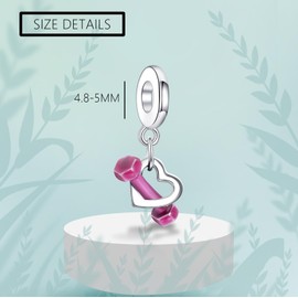 Doyafer 925 sterling silver dumbbell pendant, women's bracelet necklace pendant, birthday gift for friends family