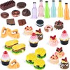 50 Pieces Miniature Food Mini Food Drink 1:12 Scale House