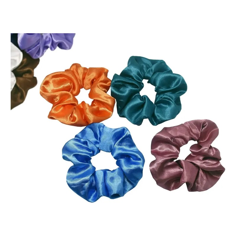 Set 20 Scrunchies Elásticos De Satín Para Cabello