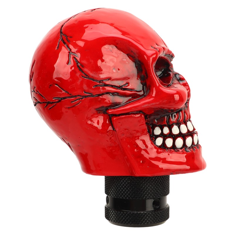 Skull Gear Shift Knob Red Universal Skull Head Resin Shift