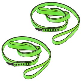 VFKENA 18MM Nylon Climbing Sling Runner 23KN CE2008/EN566 Strong Webbing Straps for Rock Climbing,Mountaineering, Rappelling, Swing, Yoga Hammock etc (Green, 120cm / 48inch | Pack of 2)