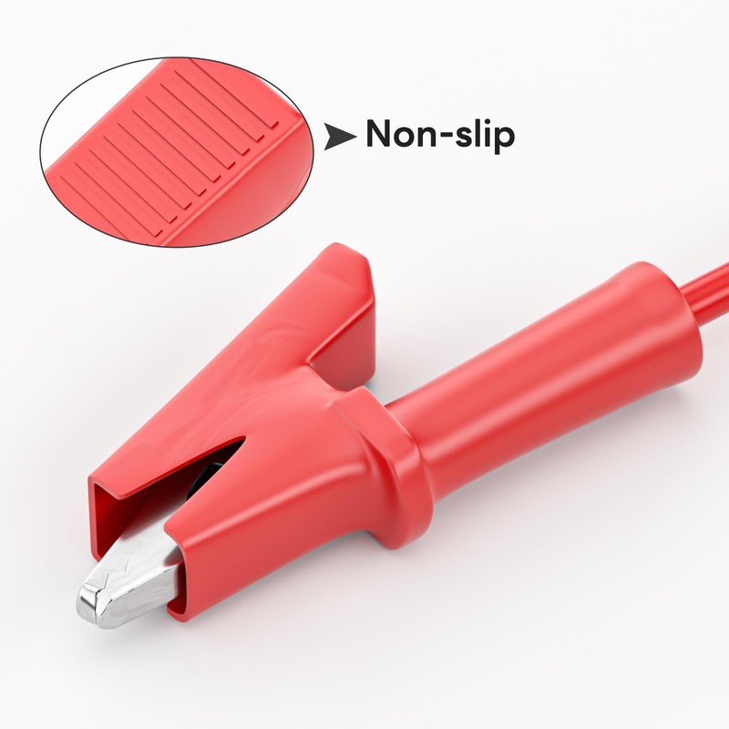 Cleqee Crocodile Clips Test Cable Two Ends Crocodile Cable, Pack