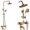Antique Brass 8-Inch Rainfall Shower System with Hand Shower &