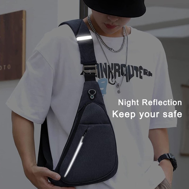 Sling Bag Slim Waterproof Shoulder Backpack For Travel Hiking Anti-Thief