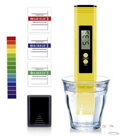 RabbitStorm Probador de Medidor PH Digital Prueba de Agua de Bolsillo Probador Alta Calidad de Agua 0-14.00 PH, 0.01 Precisión, 0.01 Resolución para Agua Potable Doméstica, Hidroponía, Acuarios, Piscinas ((2 Paquetes de Tampón PH en Polvo))