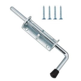 KAIISSA Spring Latch Door Bolt Bolt Galvanised Steel with Suspension Gate Bolt Slider Doors Gate Bolt Diameter 12 x 200 mm for Trailer Gates etc. Tailgate Lock Silver