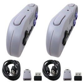 2.4 GHz Wireless Controller Compatible with Mini SNES Classic Edition,with USB Wireless Receiver Compatible with Switch, Windows,iOS,Liunx,Android Device (2 Packs)