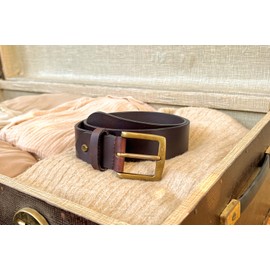 Gusti Leather Belt - Jori Simple Leather Belt with Golden Buckle Accessories Women's Leather (Dark Brown 2, 105), Dark Brown 2