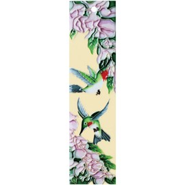 Natural Hummingbird_Left - Decorative Ceramic Art Tile - House Number - 2"x8.5" En Vogue