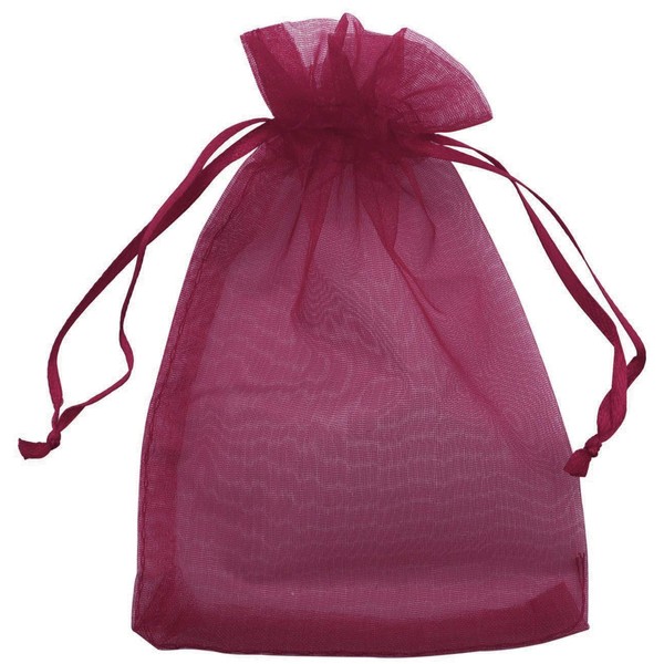 Allgala 100 Count Orangza Gift Party Favor Bags with Drawstring-4x6 Inch-Burgundy-PF53123