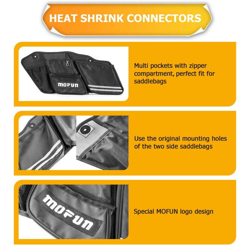 MOFUN 2 Pack Motorcycle Saddlebag Organizers for Harley Road King