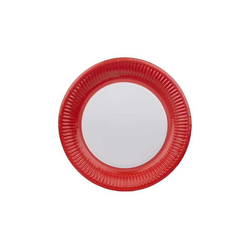 Talking Tables 8 x Red Paper Party Plates, Solid Colour