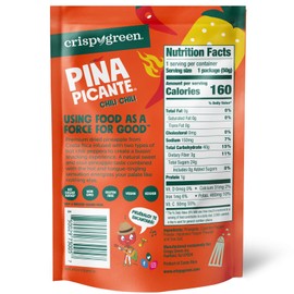Crispy Green Piña Picante, Double Chili Dried Pineapple, Healthy Real Fruit Snacks, 12 Bags, 1.76 Ounces each