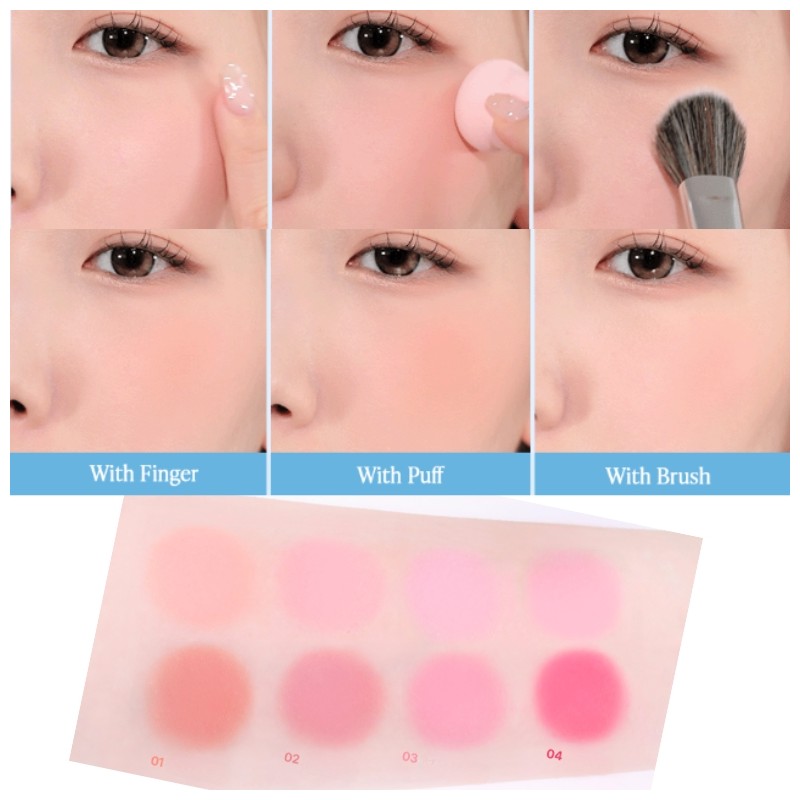GIVERNY Fluffy Dual Blusher 7.4g, Color:04 Cheery Pop