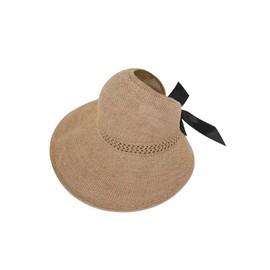 Andiker Straw Open Top Sun Protection Sun Hat, khaki