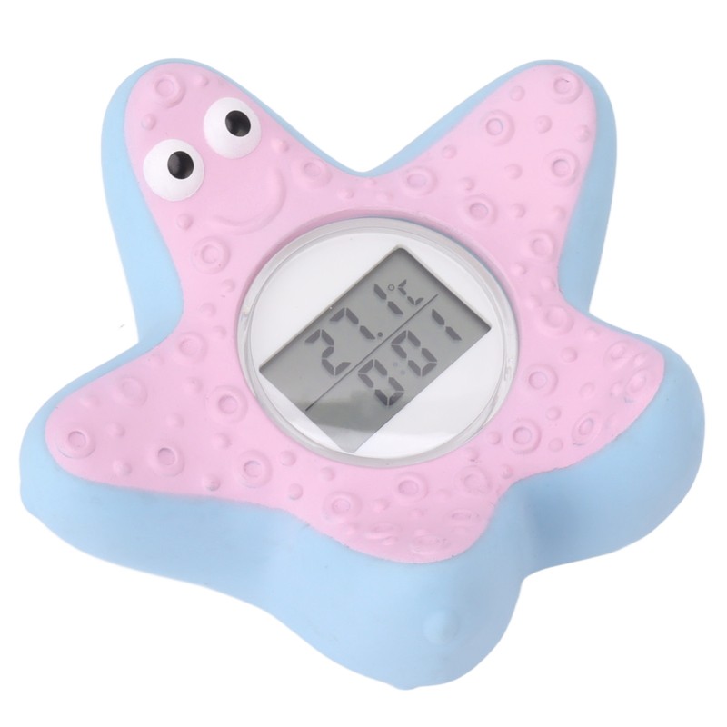 Baby Water Thermometer Starfish Clock Timing 3 Color Light Floating