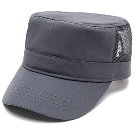 Laquest Large Size Side Mesh Work Cap, Deep, Maximum 25.6 inches (65 cm), Men's/Women's, Summer, gray