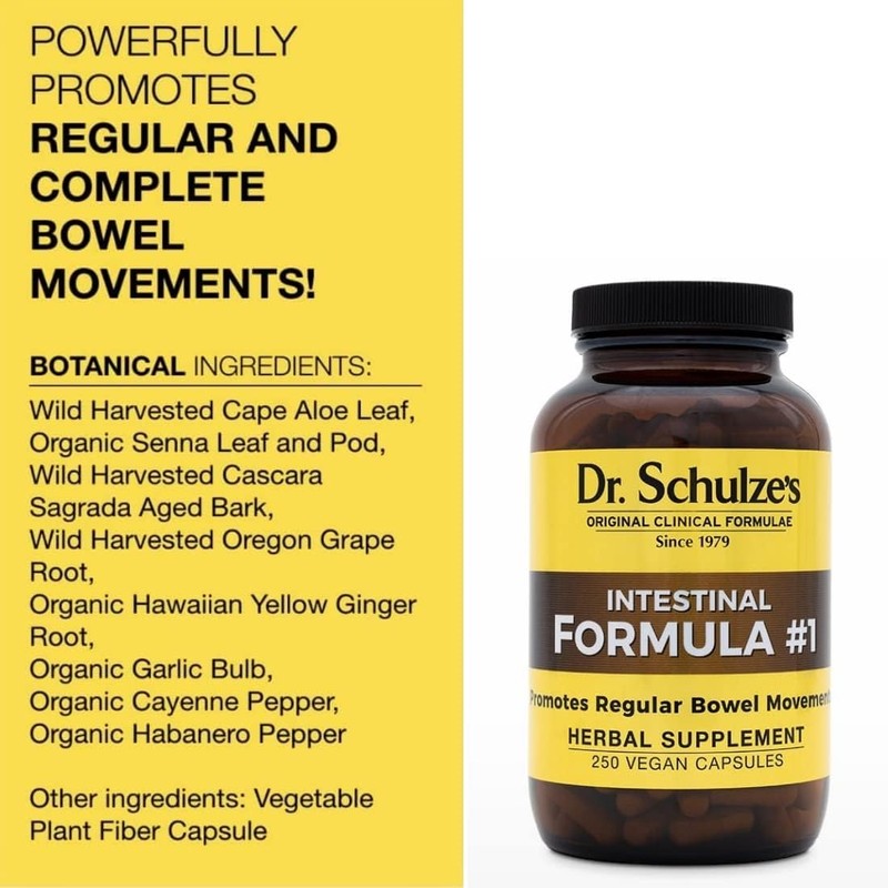 Dr. Schulze's Intestinal Formula #1 - Bowel Movement Supplement for